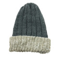 Freie Probe Angebot Beanie zwei Farbe Strickmuster Hut Beanie